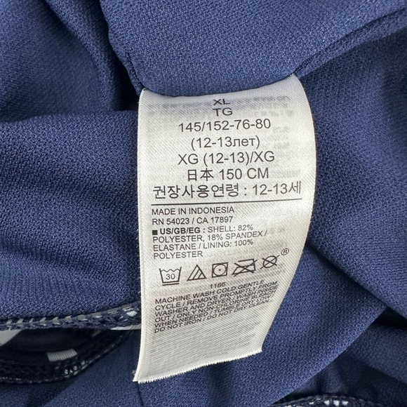 Gap Kids Girl Long Sleeve Rash Guard Swimsuit Navy White Stripe Zip Up Size XL - Picture 4 of 9